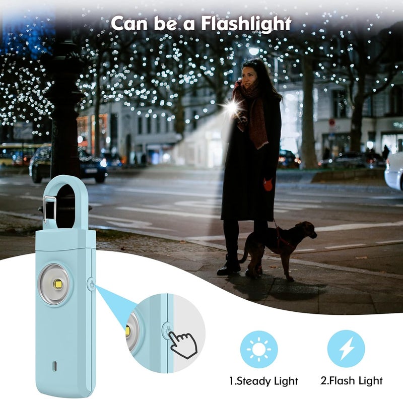 ANKOSHUN Rechargeable Personal Alarm for Women - Valentine Birthday Gifts for Women, Daughter, College Student, Teen Girl, Elders, Kids, Siren Alarm, USB Charging, Aqua - Image 3